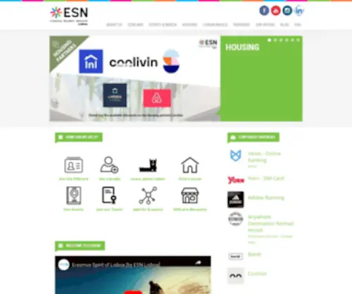 Esnlisboa.org(Erasmus Student Network Lisboa) Screenshot