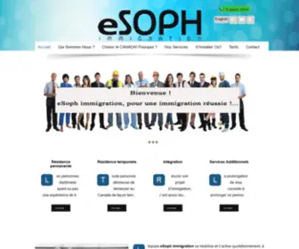 Esoph-Immigration.com(Bienvenue sur le site Officiel de eSoph Immigration :: Passport pour une immigration réussie) Screenshot