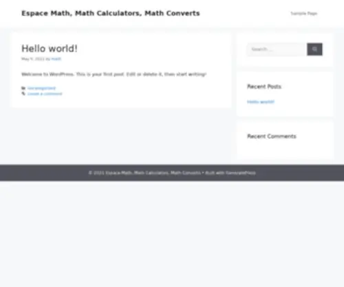 Espacemath.com(Free Online Calculators By) Screenshot