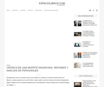 Espaciolibros.com(Libros, literatura, géneros literarios, críticas, novelas, aprender a escribir) Screenshot