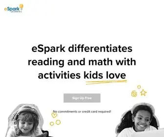 Esparklearning.com(Differentiated Math and Reading Program for Grades PK) Screenshot
