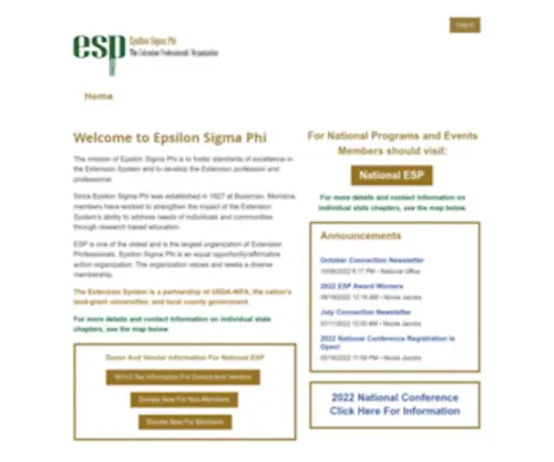 Espnational.org(The Extension Professionals Organization) Screenshot
