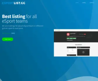 Esportlist.gg(ESport Team Listing) Screenshot