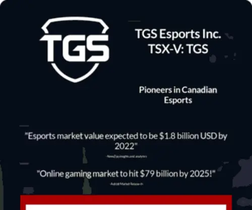 Esports-Stock.com(Esports TGS Esports Inc) Screenshot