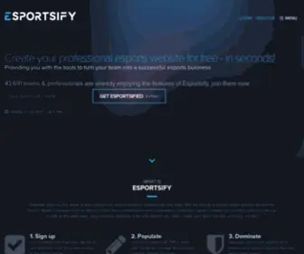 Esportsify.com(An automated web platform for creating and deploying professional esports websites) Screenshot