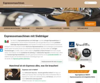 Espresso-Siebtraeger.com(Espressomaschinen mit Siebträger) Screenshot