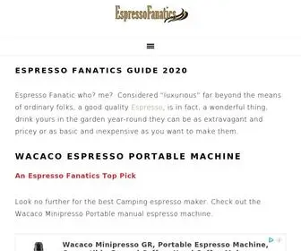 Espressofanatics.com(Espresso Fanatics Guide to finding the best of Espresso and Coffee Gear) Screenshot