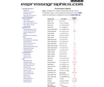 Espressographics.com(Proofreader's Marks) Screenshot