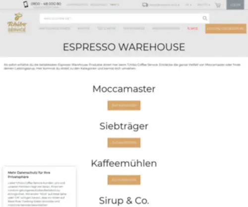 Espressowarehouse.de(Espresso Warehouse) Screenshot