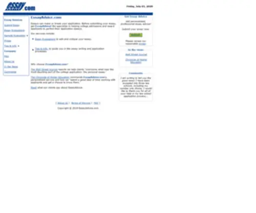 Essayadvice.com(Essayadvice) Screenshot