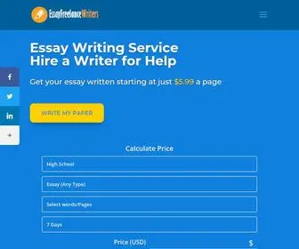 Essayfreelancewriters.com(Use our Professional Writing Services. Essay Freelance Writers Guarantees) Screenshot