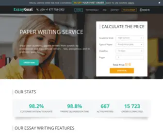 Essaygoal.com(Get professional write my paper help from best reliable custom writing service) Screenshot