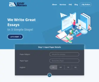 Essaymaniacs.com(Get help with writing essays for school from pro writers. We are a legit website) Screenshot