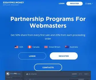 Essaypro.money(The best affiliate program for student traffic) Screenshot