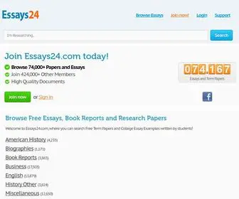 Essays24.com(Free Essays) Screenshot