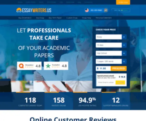 Essaywriters.us(Professional Essay Writers Service) Screenshot