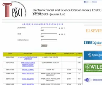 Essci-Village.org(Journal List) Screenshot