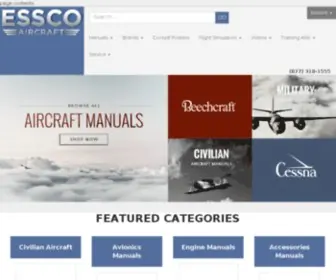 Esscoaircraft.com(Essco Aircraft Manuals and Pilot Supplies) Screenshot