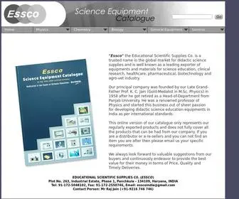 Esscoindia.com(Educational Scientific Supplies Co) Screenshot