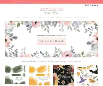 Essemcreatives.com(Watercolor Clipart & Graphics) Screenshot