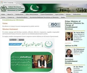 Establishment.gov.pk(Establishment Division) Screenshot