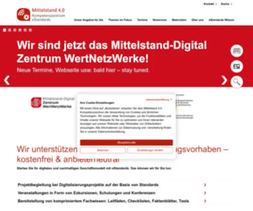 Estandards-Mittelstand.de(Mittelstand Digital Zentrum WertNetzWerke) Screenshot