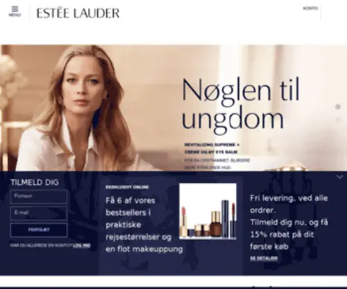 Esteelauder.dk(Estée lauder official site) Screenshot