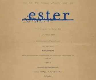 Ester-Restaurant.com.au(Ester) Screenshot