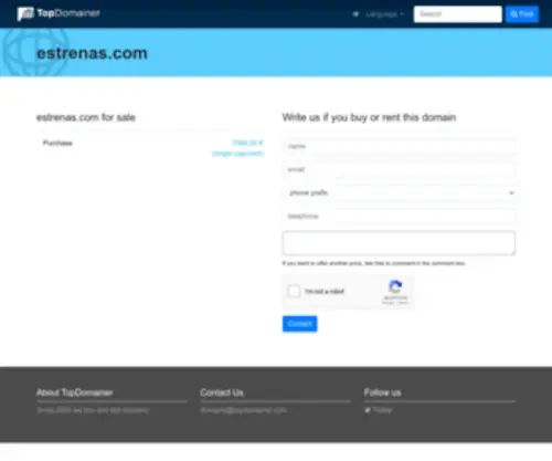 Estrenas.com(TopDomainer Search Engine) Screenshot