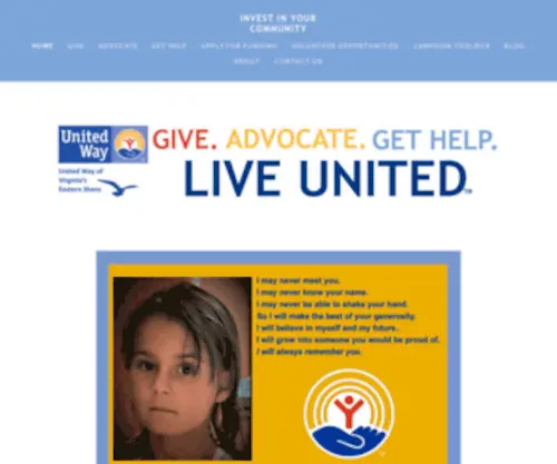 Esunitedway.org(Invest In Your Community) Screenshot