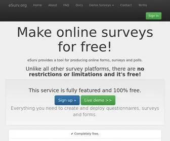 Esurv.org(Free Survey Maker and Online Questionnaire Creator) Screenshot