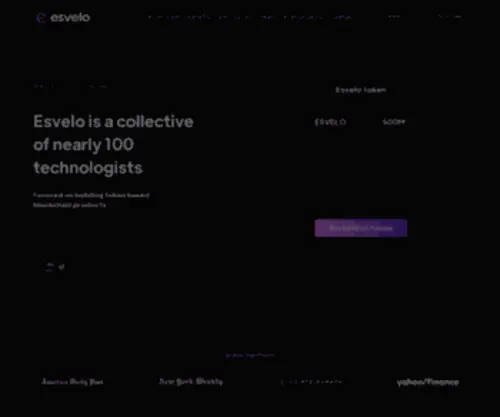 Esvelo.com(Investing in blockchain ideas and the brilliant people bringing them to life. Start a company) Screenshot