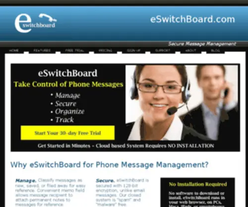 Eswitchboard.com(ESwitchBoard Secure Paperless Phone Message Management) Screenshot