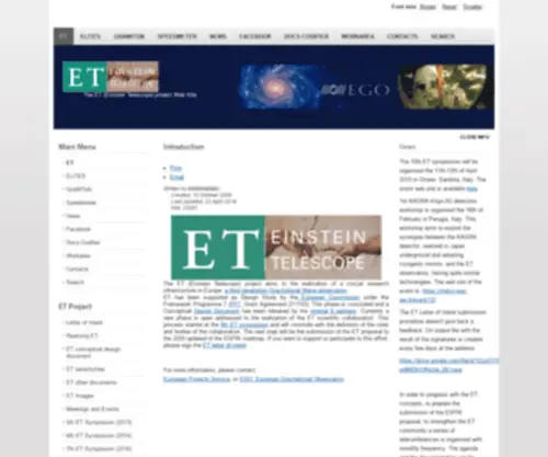 ET-GW.eu(ET (Einstein Telescope)) Screenshot
