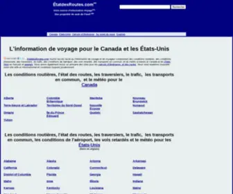 Etatdesroutes.com(État des routes et les conditions routières pour le Canada et les États) Screenshot