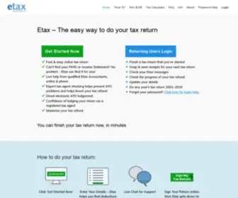 Etax.com.au(Australian Tax Return) Screenshot