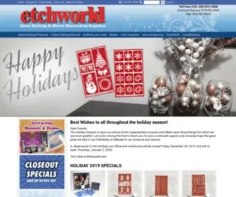 Etchworld.com(Online store for all your glass etching and sand blasting needs) Screenshot