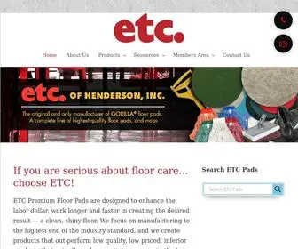 EtcPads.com(Premier Manufacturer of Quality Janitorial Mops) Screenshot