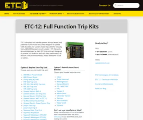 Etctech.com(Digital Solid State Circuit Breaker Trip Units) Screenshot