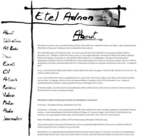 Eteladnan.com(Etel Adnan) Screenshot