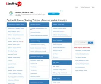 Etestinghub.com(Software Testing Tutorial Online) Screenshot