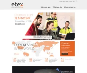 Etexgroup.com(Inspiring ways of living. Etex) Screenshot