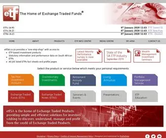 Etfsa.co.za(The home of Exchange Traded Funds) Screenshot