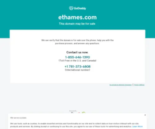 Ethames.com(Forsale Lander) Screenshot