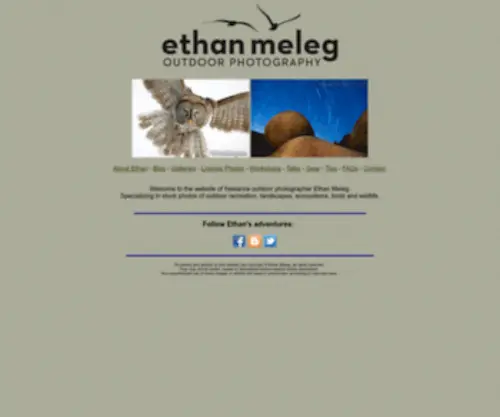 Ethanmeleg.com(Stock nature photography by Ethan Meleg featuring birds) Screenshot