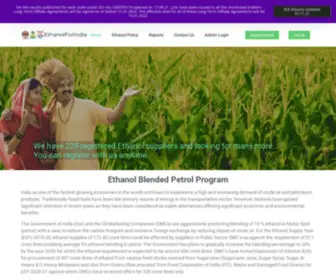 Ethanolforindia.com(Ethanol Blended Petrol Program) Screenshot