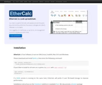 Ethercalc.net(Ethercalc) Screenshot
