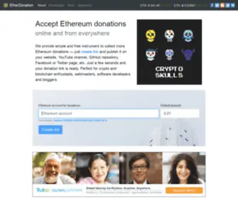 Etherdonation.com(Accept Ethereum donations online) Screenshot