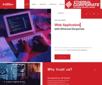 Etherealcorporate.com(UX/UI, Application Developement, Technology, Digital Marketing) Screenshot