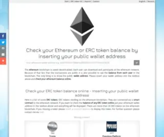 Ethereum-Balance.com(Check your Ethereum balance or ERC token balance with your public wallet address) Screenshot